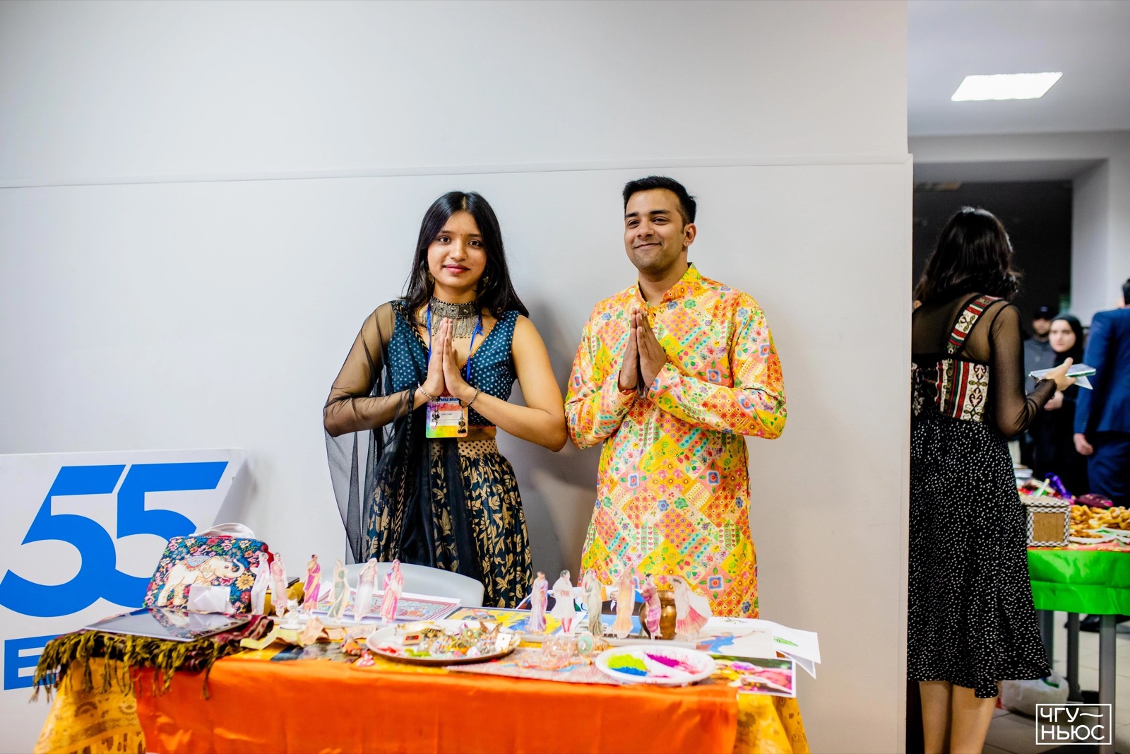 Dr. Shivang with an Indian student at a university cultural event in Russia